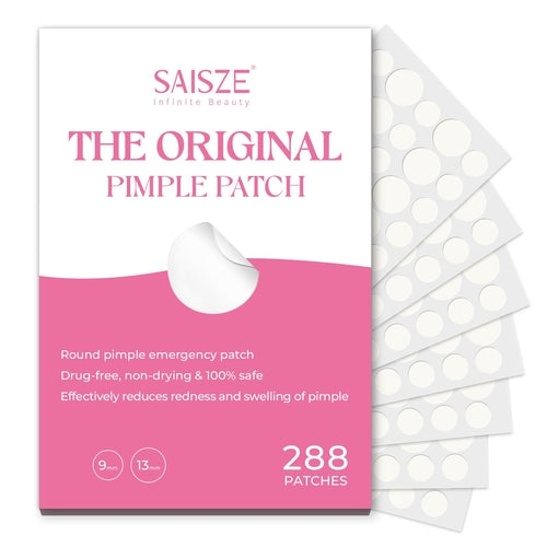 SAISZE Hydrocolloid Acne Patches, Invisible & Fast-Absorbing (2 Sizes,