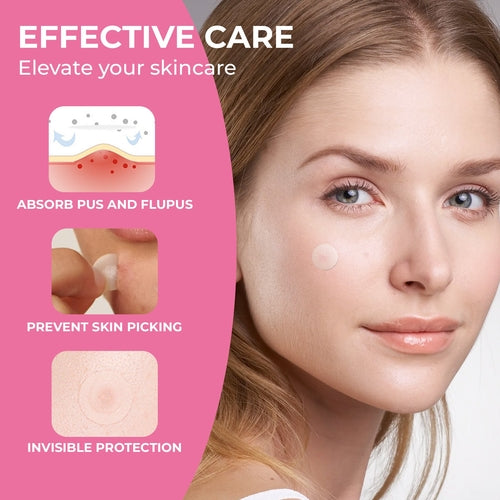 SAISZE Hydrocolloid Acne Patches, Invisible & Fast-Absorbing (2 Sizes,