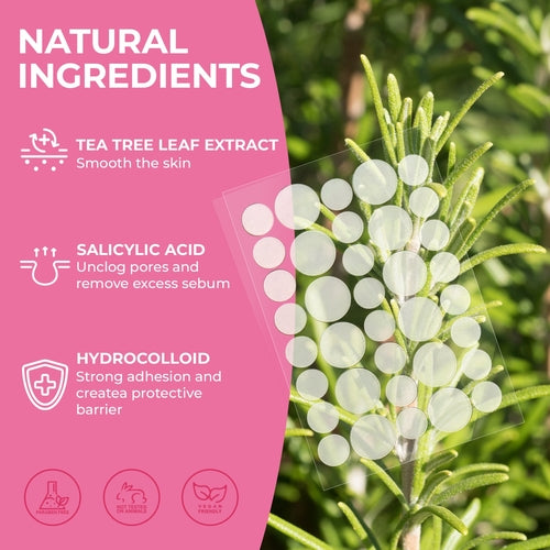 SAISZE Hydrocolloid Acne Patches, Invisible & Fast-Absorbing (2 Sizes,