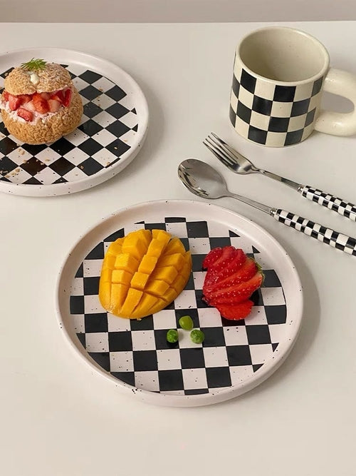 6 - Pack Modern Checkered Flatware Set
